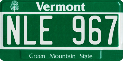 VT license plate NLE967