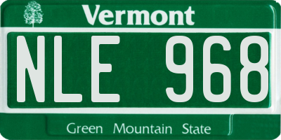 VT license plate NLE968