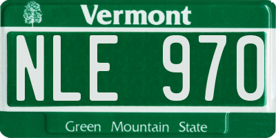 VT license plate NLE970