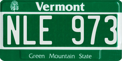 VT license plate NLE973