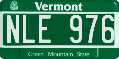 VT license plate NLE976