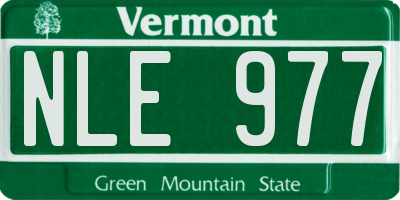 VT license plate NLE977