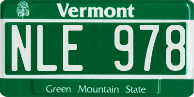 VT license plate NLE978