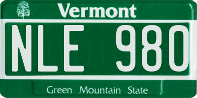 VT license plate NLE980