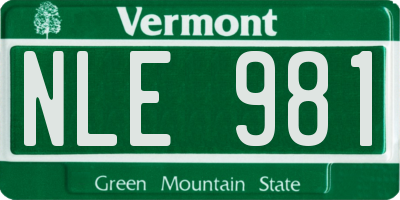 VT license plate NLE981