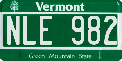 VT license plate NLE982