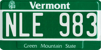 VT license plate NLE983