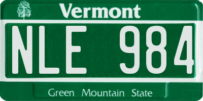 VT license plate NLE984