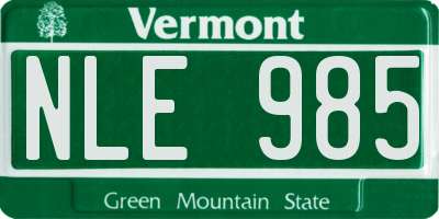 VT license plate NLE985