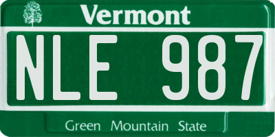 VT license plate NLE987