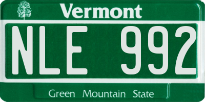 VT license plate NLE992