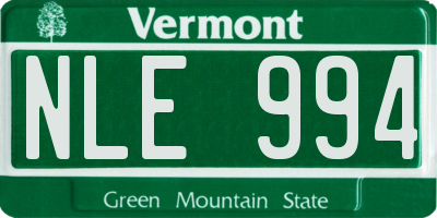 VT license plate NLE994