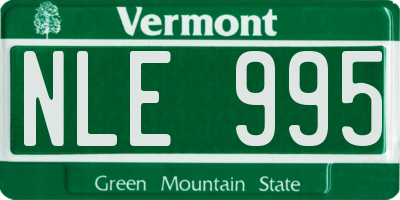 VT license plate NLE995