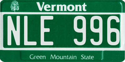 VT license plate NLE996