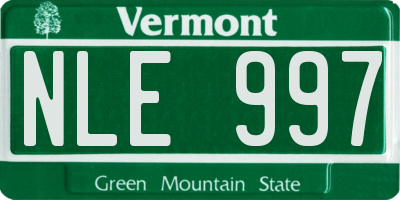 VT license plate NLE997