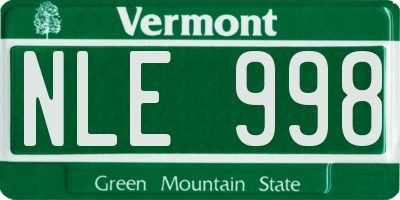 VT license plate NLE998