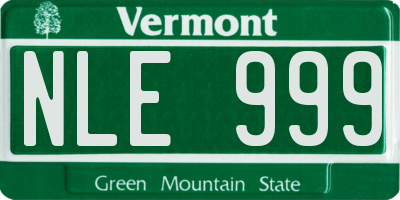 VT license plate NLE999