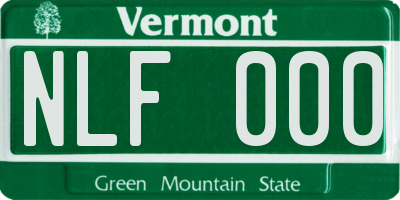 VT license plate NLF000