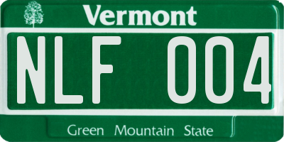 VT license plate NLF004