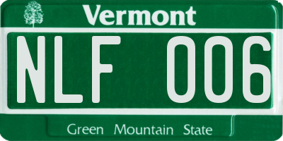 VT license plate NLF006
