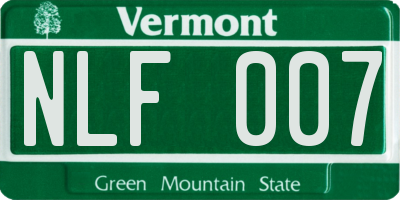 VT license plate NLF007