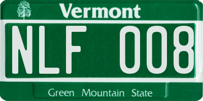 VT license plate NLF008