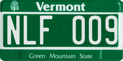 VT license plate NLF009