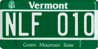 VT license plate NLF010