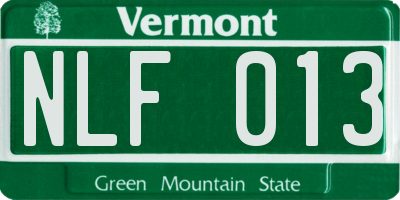 VT license plate NLF013