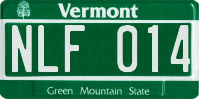 VT license plate NLF014