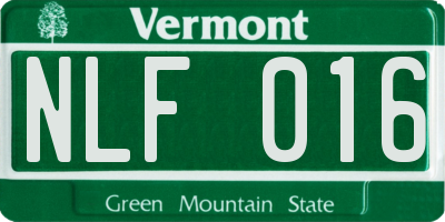VT license plate NLF016