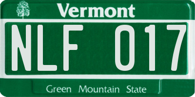 VT license plate NLF017