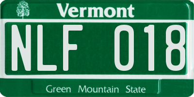 VT license plate NLF018