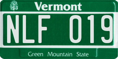 VT license plate NLF019