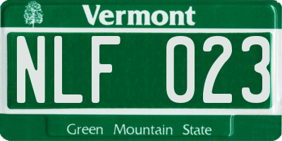 VT license plate NLF023