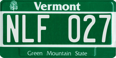 VT license plate NLF027