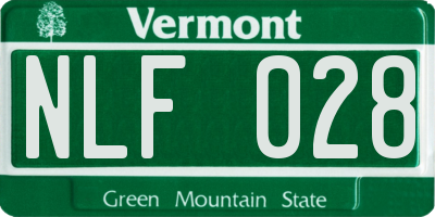 VT license plate NLF028