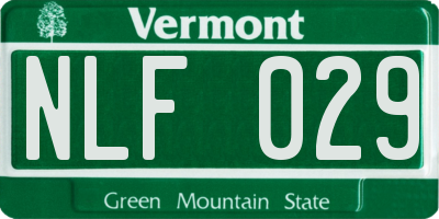VT license plate NLF029