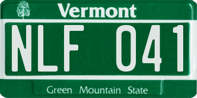 VT license plate NLF041