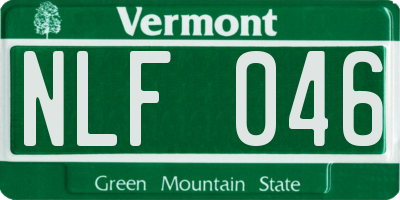 VT license plate NLF046