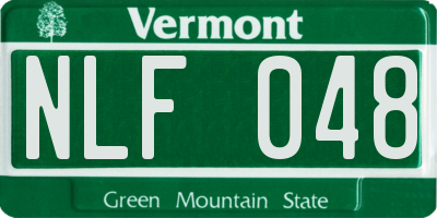 VT license plate NLF048