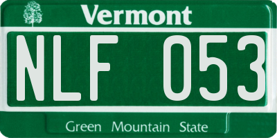VT license plate NLF053