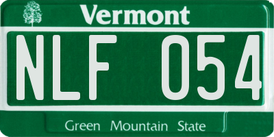 VT license plate NLF054