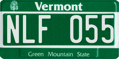 VT license plate NLF055