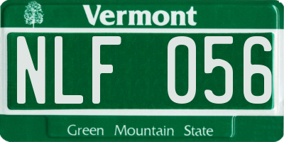 VT license plate NLF056
