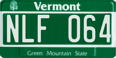 VT license plate NLF064