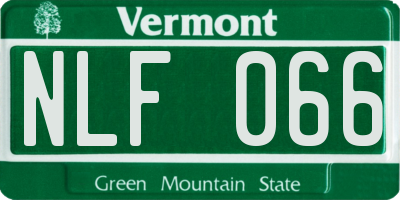 VT license plate NLF066