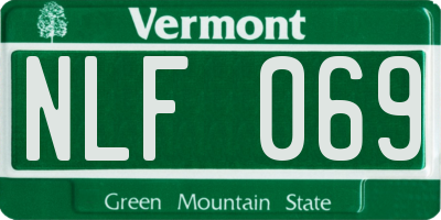 VT license plate NLF069
