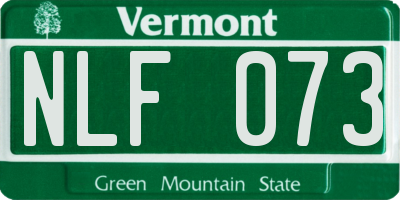 VT license plate NLF073