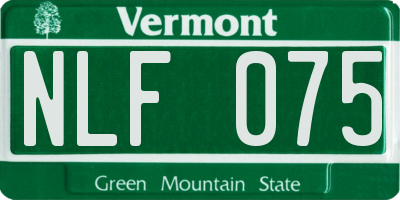 VT license plate NLF075